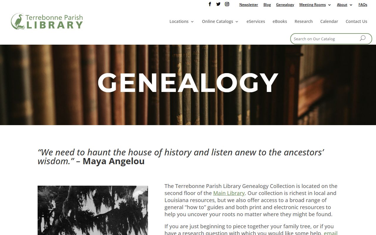 Houma genealogy records Terrebonne Parish Library Louisiana Room