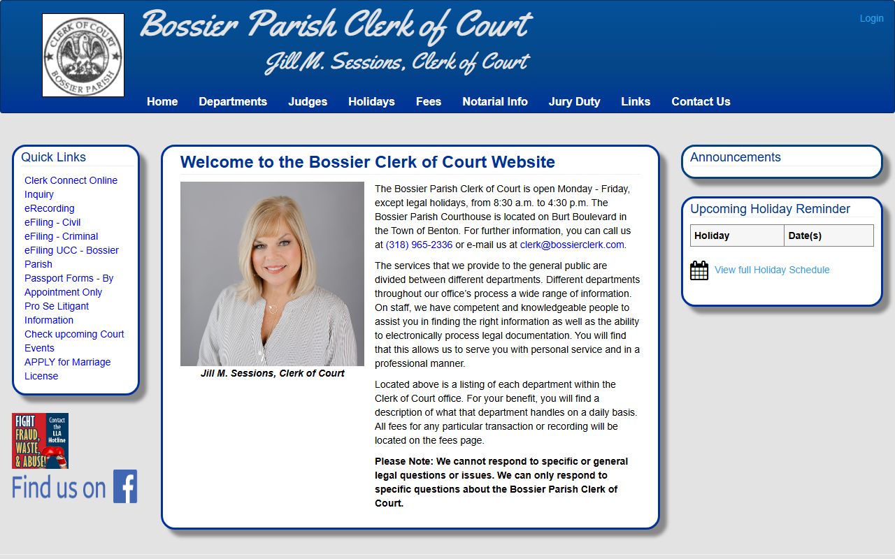 Bossier Parish online services for genealogy records